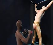 Black master punishes his white slave