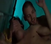 Young guy getting punished in bed