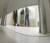 Spying in a public bathroom