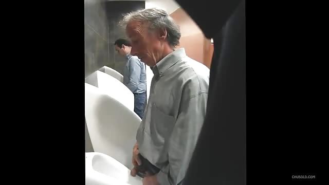 Hidden camera caughts old dude pissing